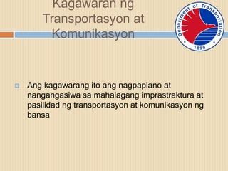 kahulugan ng dotr|Kagawaran ng Transportasyon .